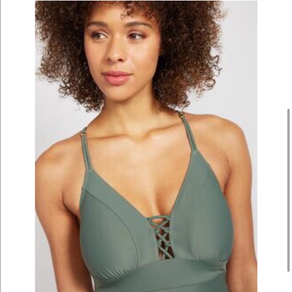 Maternity One Piece Swimsuit - Olive UPF 50+